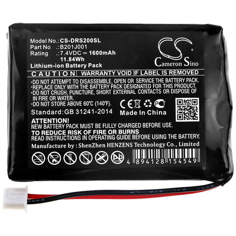 7.4V, Li-ion, 1600mAh, Equipment battery fits Deviser, B201j001, DS2000, Ds2000a, 11.84Wh Equipment, Survey, Test Cameron Sino Technology Limited