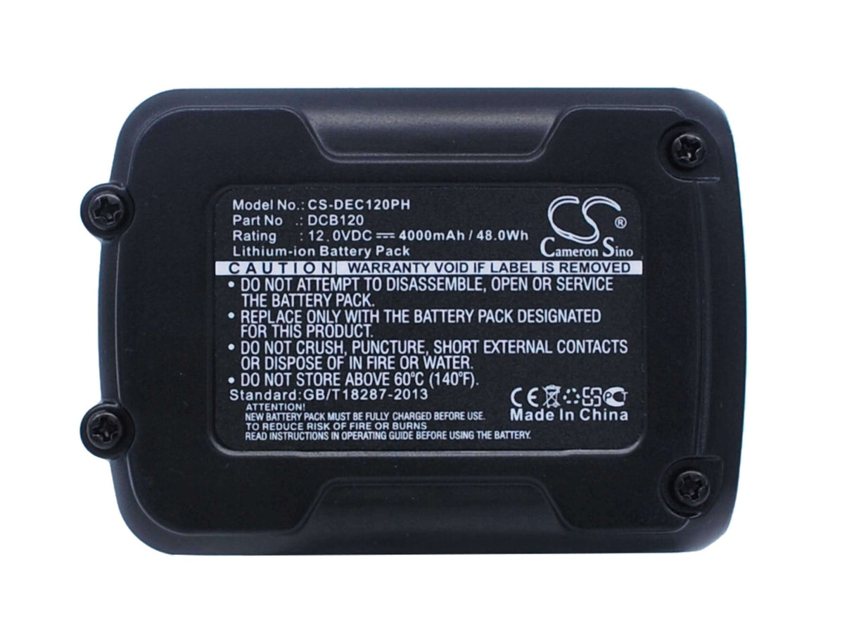 12.0V, Li-ion, 4000mAh, Power Tools battery fits Dewalt, Dcb102, 120v Max, 12v Max Li-ion, 48Wh Power Tools Cameron Sino Technology Limited (Power Tools)