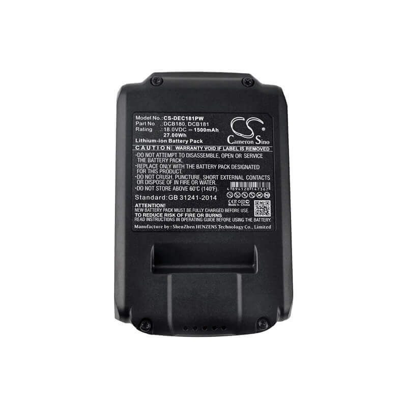 18.0V, Li-ion, 1500mAh, Power Tools battery fits Dewalt, Dcb102, 120v Max, 12v Max Li-ion, 27Wh Power Tools Cameron Sino Technology Limited (Power Tools)