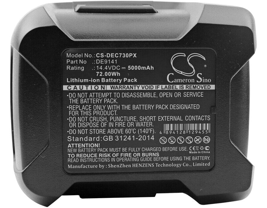 14.4V, Li-ion, 5000mAh, Power Tools battery fits Wurth, Dewalt, De9141, Dc528 (flash Light), Dc528n, 72Wh Power Tools Cameron Sino Technology Limited (Power Tools)