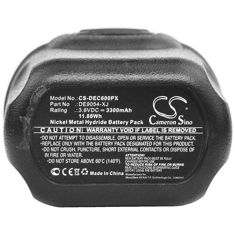 3.6V, Ni-MH, 3300mAh, Power Tools battery fits Dewalt, De9054, Dc600, Dc600 Screwdriver, 11.88Wh Power Tools Cameron Sino Technology Limited (Power Tools)