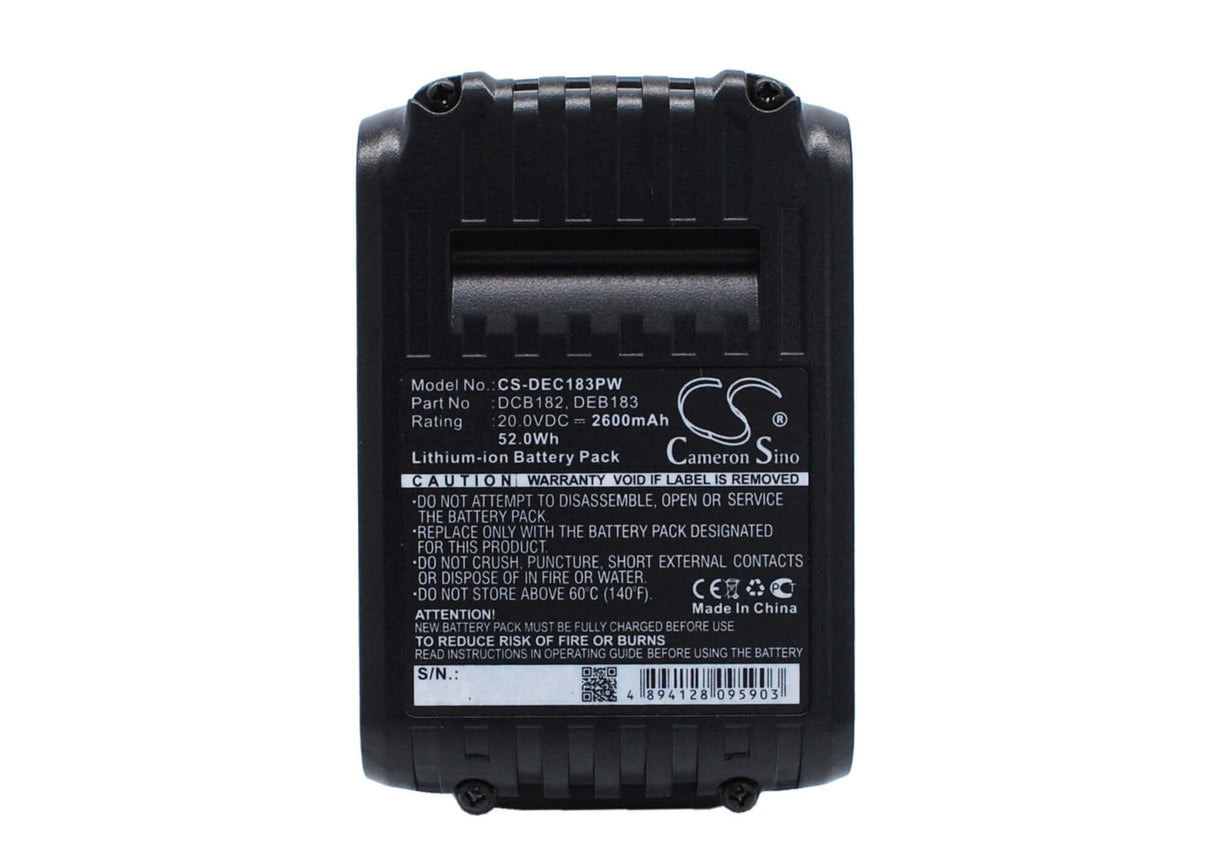 20.0V, Li-ion, 2600mAh, Power Tools battery fits Dewalt, Dcb102, 120v Max, 12v Max Li-ion, 52Wh Power Tools Cameron Sino Technology Limited (Power Tools)