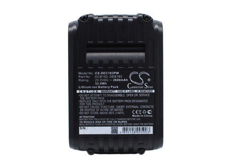 20.0V, Li-ion, 2600mAh, Power Tools battery fits Dewalt, Dcb102, 120v Max, 12v Max Li-ion, 52Wh Power Tools Cameron Sino Technology Limited (Power Tools)