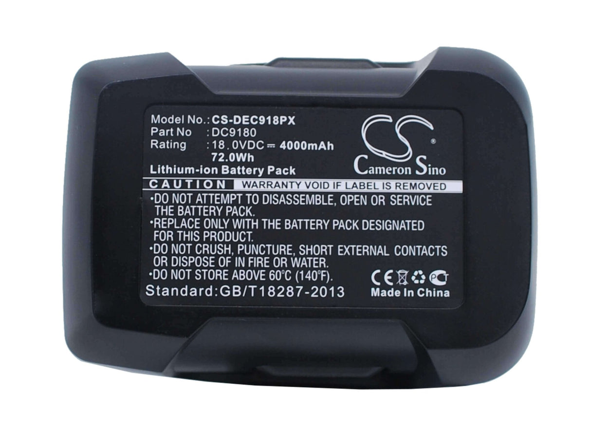 18.0V, Li-ion, 4000mAh, Power Tools battery fits Dewalt, Dc9180, Dcd925, Dcd925b2, 72Wh Power Tools Cameron Sino Technology Limited (Power Tools)