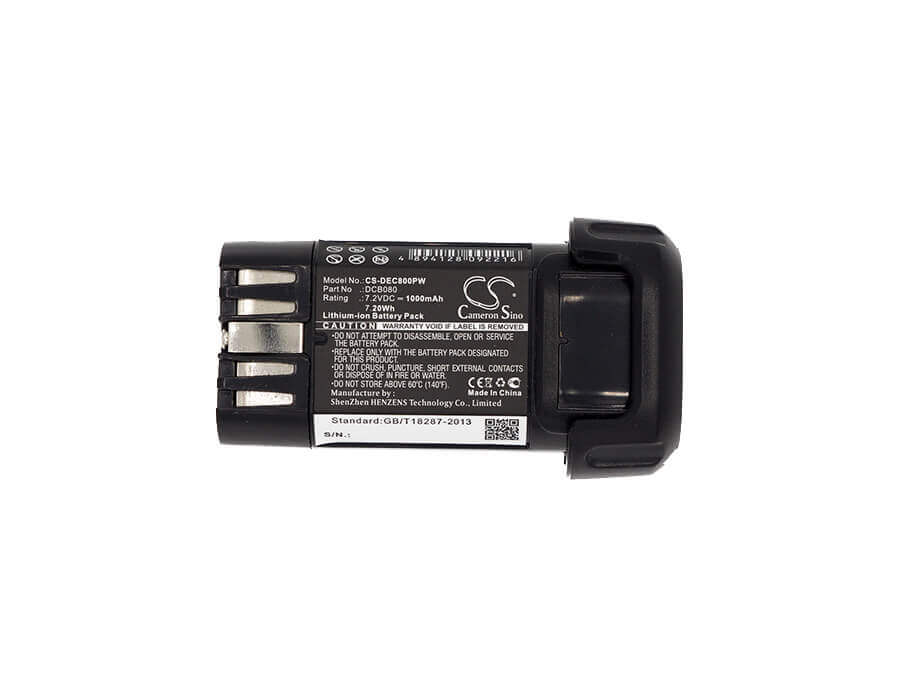7.2V, Li-ion, 1000mAh, Power Tools battery fits Dewalt, Dcb080, Dcb095, Dcf680, 7.2Wh Power Tools Cameron Sino Technology Limited (Power Tools)