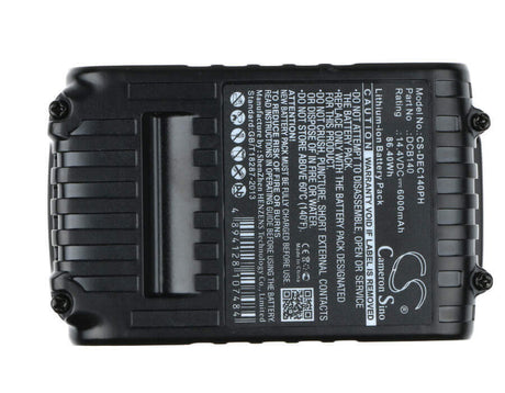 14.4V, Li-ion, 6000mAh, Power Tools battery fits Dewalt, Dcb140, Dcb090, Dcd720, 86.4Wh Power Tools Cameron Sino Technology Limited (Power Tools)