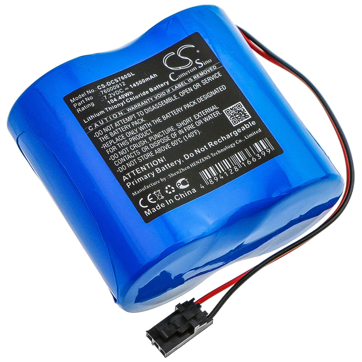 7.2V, Li-SOCl2, 14500mAh, Equipment battery fits Digi, 76000912, Connect Sensor+, 104.4Wh Equipment, Survey, Test Cameron Sino Technology Limited
