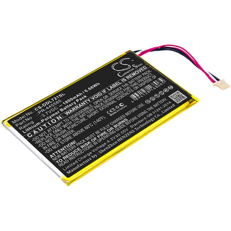 3.7V, Li-Polymer, 1800mAh, Tablet battery fits Digiland, Pr-445585, Dl7006, Kb 7", 6.66Wh Tablet Cameron Sino Technology Limited