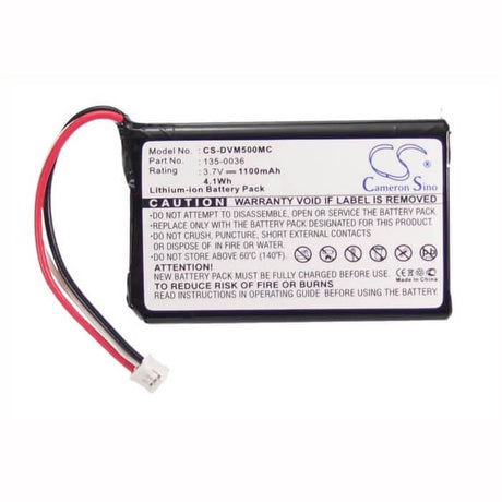 3.7V, Li-ion, 1100mAh, Camera battery fits Digital Ally, 135-0036, Dv-500ultra, Dvb-500, 4.07Wh Camera Cameron Sino Technology Limited (Camera)