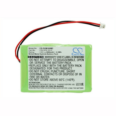 3.6V, Ni-MH, 600mAh, Camera battery fits Digital Ally, 135-0035, Dvm 500, Dvm-rmt, 2.16Wh Camera Cameron Sino Technology Limited (Camera)