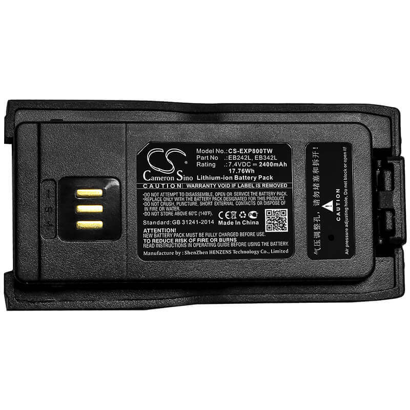 7.4V, Li-ion, 2400mAh, Two-Way Radio battery fits Vig, Diquea, Excera, Eb242l, Ep8000, Ep8100, 17.76Wh Two-Way Radio Cameron Sino Technology Limited