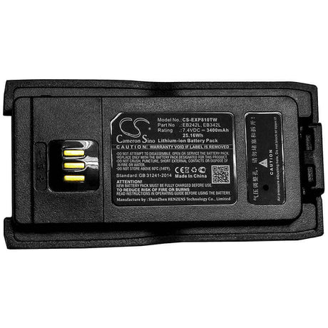 7.4V, Li-ion, 3400mAh, Two-Way Radio battery fits Vig, Diquea, Excera, Eb242l, Ep8000, Ep8100, 25.16Wh Two-Way Radio Cameron Sino Technology Limited