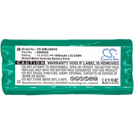 14.4V, Ni-MH, 1800mAh, Vacuum battery fits Sichler, Midea, Pilot, 25.92Wh Vacuum Cameron Sino Technology Limited