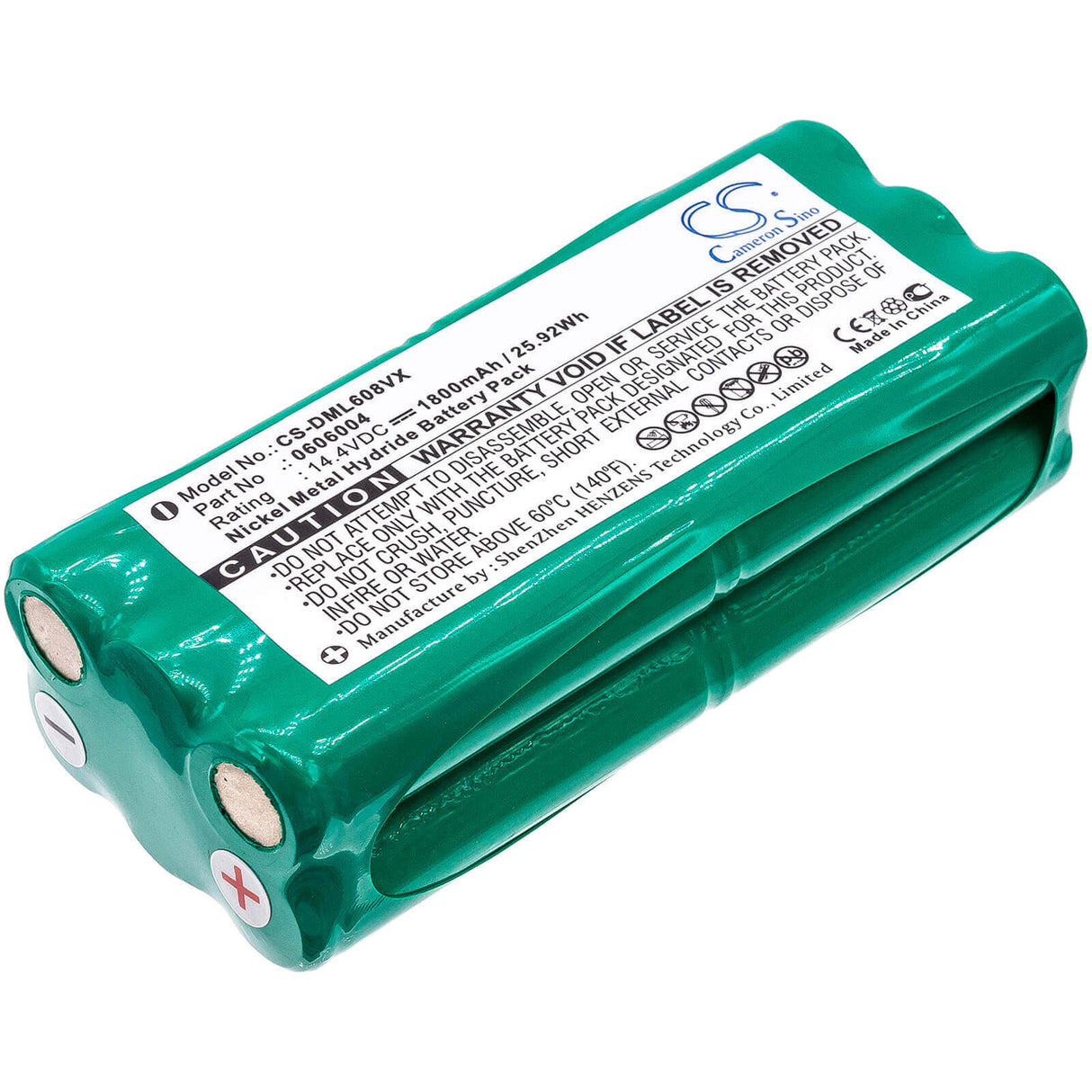 14.4V, Ni-MH, 1800mAh, Vacuum battery fits Sichler, Midea, Pilot, 25.92Wh Vacuum Cameron Sino Technology Limited