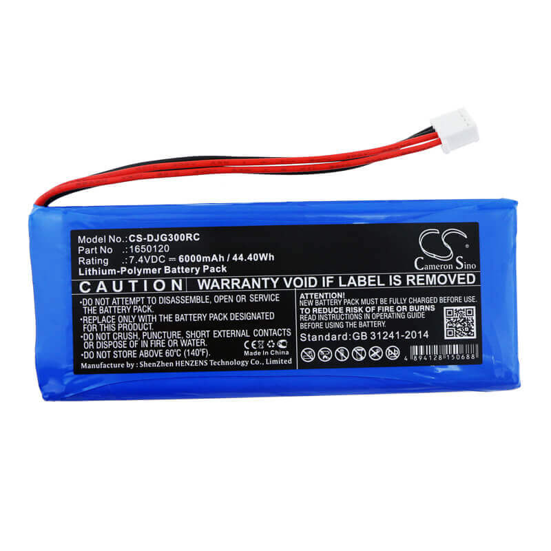 7.4V, Li-Polymer, 6000mAh, Remote Controller battery fits Dji, 1650120, Gl300c, Gl300f, 44.4Wh Remote Controller Cameron Sino Technology Limited