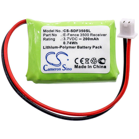 3.7V, Li-Polymer, 200mAh, Dog Collar battery fits Dogtra, E-fence 3500 Receiver, Ys-300 Bark Collar, 0.74Wh Dog Collar Cameron Sino Technology Limited