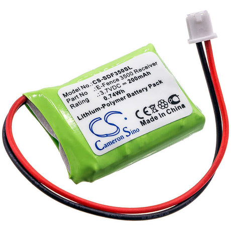 3.7V, Li-Polymer, 200mAh, Dog Collar battery fits Dogtra, E-fence 3500 Receiver, Ys-300 Bark Collar, 0.74Wh Dog Collar Cameron Sino Technology Limited