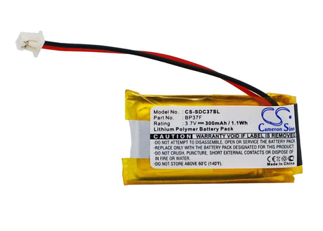 3.7V, Li-Polymer, 300mAh, Dog Collar battery fits Dogtra, Bp37f, Ef3000 Gold, Ef3000 Gold Dog Containment Sy, 1.11Wh Dog Collar Cameron Sino Technology Limited