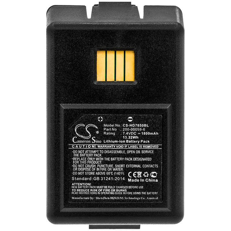 Barcode Scanner Battery For Dolphin, 7850, Handheld, Dolphin 7850 7.4v, 1800mah - 13.32wh Barcode Scanner Cameron Sino Technology Limited