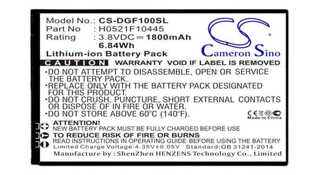 3.8V, Li-ion, 1800mAh, SmartPhone battery fits Doogee, H0521f10445, F1, 6.84Wh Mobile, SmartPhone Cameron Sino Technology Limited (Smartphone)