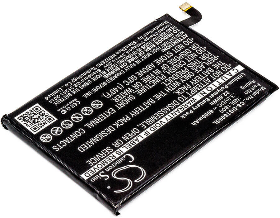 3.8V, Li-Polymer, 6000mAh, SmartPhone battery fits Doogee, Nbl1800, Homtom Ht6, T6, 22.8Wh Mobile, SmartPhone Cameron Sino Technology Limited (Smartphone)