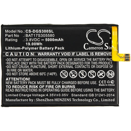 3.8V, Li-Polymer, 5000mAh, SmartPhone battery fits Doogee, Bat17s305580, S30, 19Wh Mobile, SmartPhone Cameron Sino Technology Limited (Smartphone)