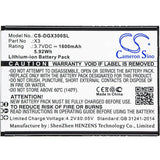 3.7V, Li-ion, 1600mAh, SmartPhone battery fits Doogee, X3, X3, 5.92Wh Mobile, SmartPhone Cameron Sino Technology Limited (Smartphone)