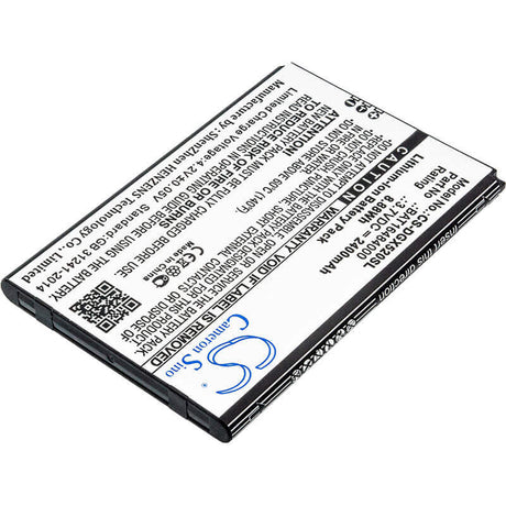 3.7V, Li-ion, 2400mAh, SmartPhone battery fits Doogee, Bat16484000, X5 Max Pro, 8.88Wh Mobile, SmartPhone Cameron Sino Technology Limited (Smartphone)