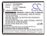 3.7V, Li-ion, 2600mAh, SmartPhone battery fits Doogee, Ht1112x6, X6, X6 Pro, 9.62Wh Mobile, SmartPhone Cameron Sino Technology Limited (Suspended)