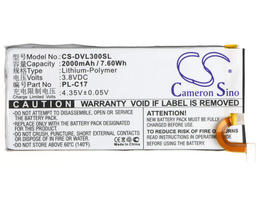 3.8V, Li-Polymer, 2000mAh, SmartPhone battery fits Doov, Pl-c17, L3, L3c, 7.6Wh Mobile, SmartPhone Cameron Sino Technology Limited (Smartphone)