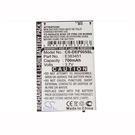 3.7V, Li-ion, 700mAh, SmartPhone battery fits Doro, Itt, E383451, 324, Easy5, 2.59Wh Mobile, SmartPhone Cameron Sino Technology Limited (Smartphone)