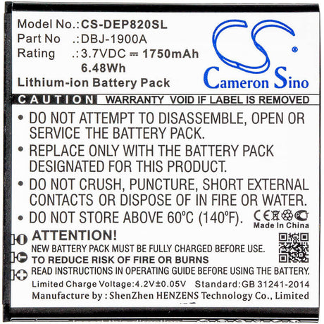 3.7V, Li-ion, 1750mAh, SmartPhone battery fits Doro, Dbj-1900a, Liberto 820, 6.48Wh Mobile, SmartPhone Cameron Sino Technology Limited (Smartphone)