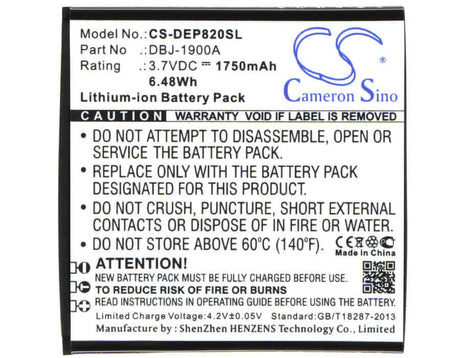 3.7V, Li-ion, 1750mAh, SmartPhone battery fits Doro, Dbj-1900a, Liberto 820, 6.48Wh Mobile, SmartPhone Cameron Sino Technology Limited (Smartphone)