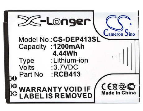 3.7V, Li-ion, 1200mAh, SmartPhone battery fits Doro, Rcb01p01, Primo 406, Primo 413, 4.44Wh Mobile, SmartPhone Cameron Sino Technology Limited (Smartphone)