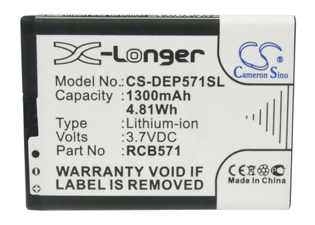 3.7V, Li-ion, 1300mAh, SmartPhone battery fits Doro, Bea-fon, Brondi, Bl6203, A430, A600, 4.81Wh Mobile, SmartPhone Cameron Sino Technology Limited (Smartphone)