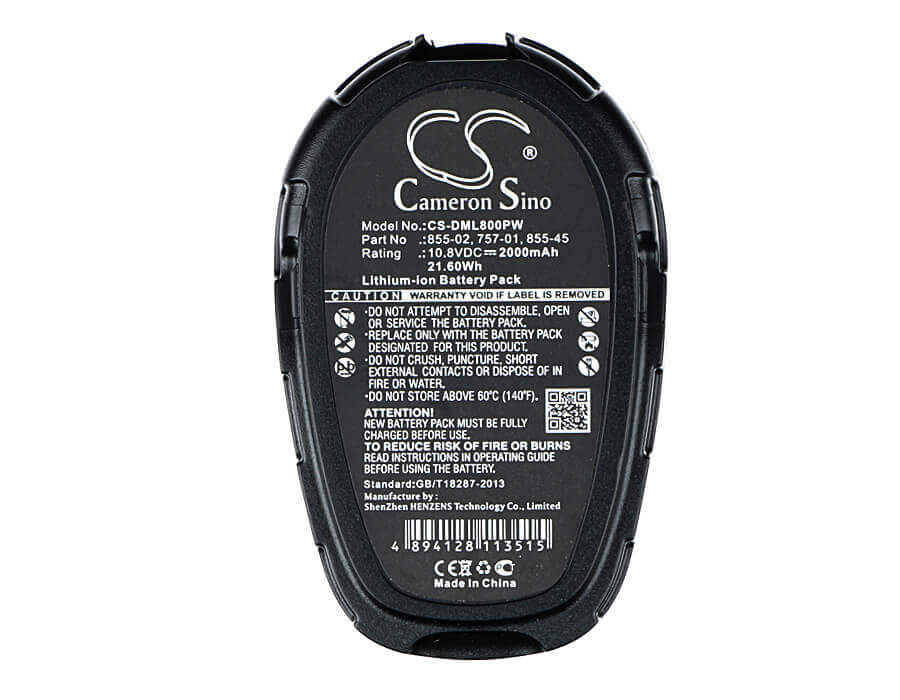 10.8V, Li-ion, 2000mAh, Power Tools battery fits Dremel, 855-02, 2227981, 8001-01, 21.6Wh Power Tools Cameron Sino Technology Limited (Power Tools)