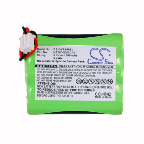 3.6V, Ni-MH, 1500mAh, DVD Player battery fits Dual, Na2000d02c101, Dvd-p350, 5.4Wh DVD Player Cameron Sino Technology Limited (Suspended)