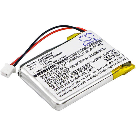 3.7V, Li-Polymer, 1250mAh, GPS battery fits Dual, 1icp8/36/50, Xgps160, Xgps160 Skypro Gps Receiver, 4.63Wh GPS, Navigator Cameron Sino Technology Limited