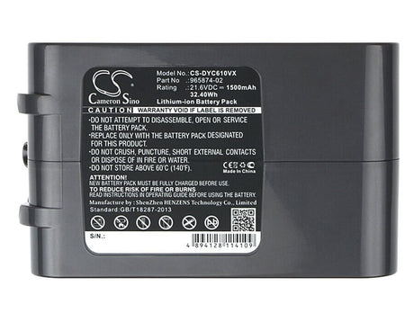21.6V, Li-ion, 1500mAh, Vacuum battery fits Dyson, Absolute, Dc58, Dc61, 32.40Wh Vacuum Cameron Sino Technology Limited (Suspended)