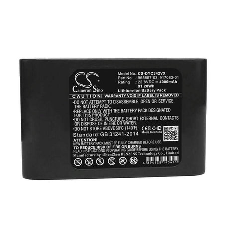 22.8V, Li-ion, 4000mAh, Vacuum battery fits Dyson, Dc31 Animal, Dc34, Dc34 Animal, 91.20Wh Vacuum Cameron Sino Technology Limited