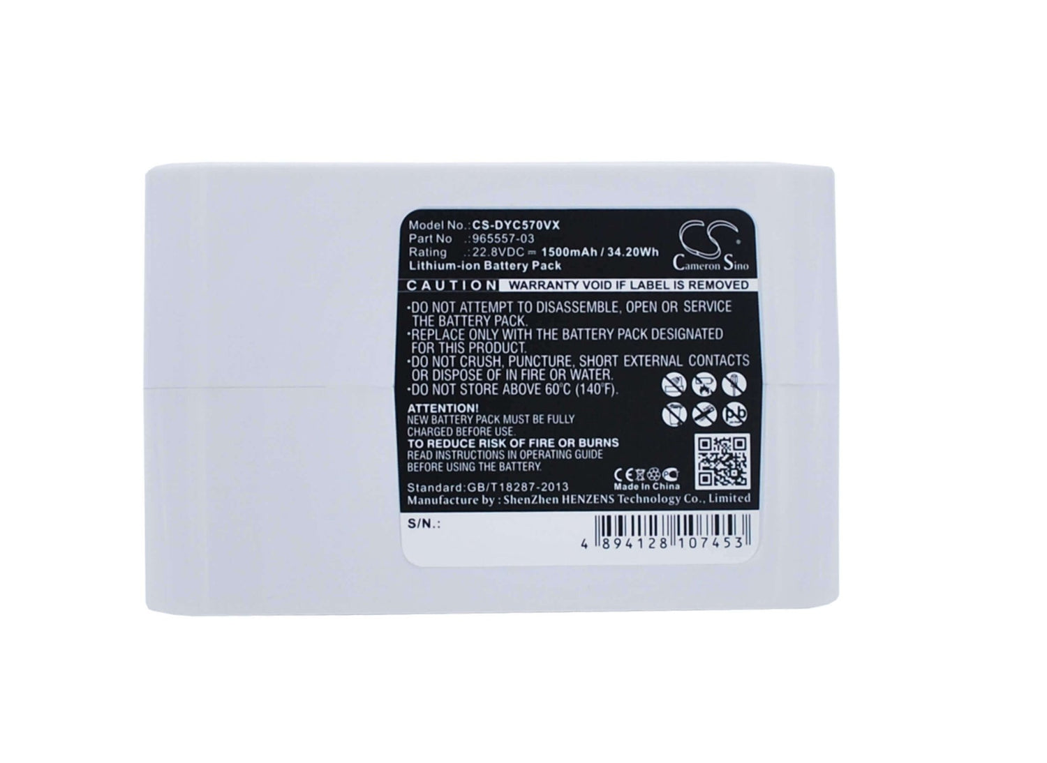 22.8V, Li-ion, 1500mAh, Vacuum battery fits Dyson, Dc31 Animal, Dc34, Dc34 Animal, 34.20Wh Vacuum Cameron Sino Technology Limited