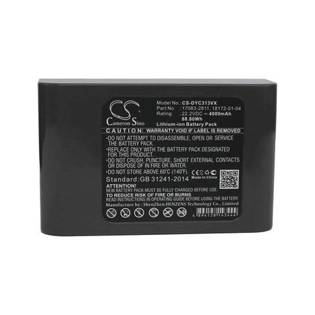 22.2V, Li-ion, 4000mAh, Vacuum battery fits Dyson, Dc31, Dc31 Animal, Dc34, 88.80Wh Vacuum Cameron Sino Technology Limited