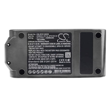 25.2V, Li-ion, 4200mAh, Vacuum battery fits Dyson, 268804-01, 269054-01, 269232-01, 105.84Wh Vacuum Cameron Sino Technology Limited (Dangerous Goods)