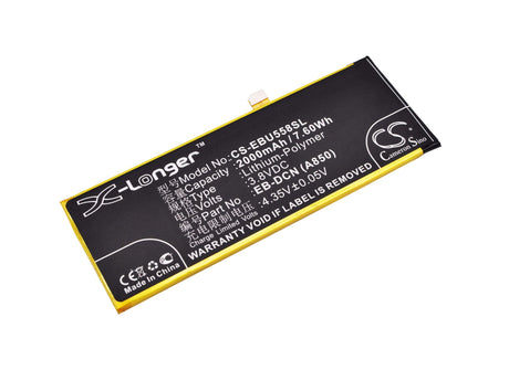 3.8V, Li-Polymer, 2000mAh, SmartPhone battery fits Ebest, Eb-dcn (a850), U5581, 7.6Wh Mobile, SmartPhone Cameron Sino Technology Limited (Suspended)
