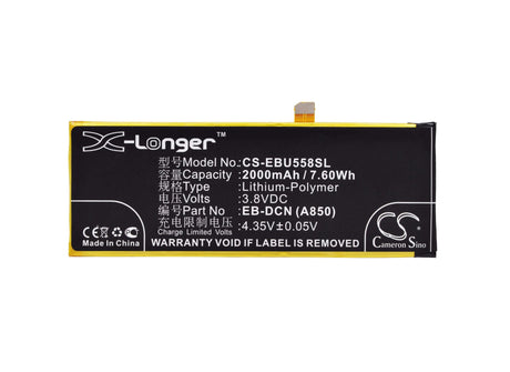 3.8V, Li-Polymer, 2000mAh, SmartPhone battery fits Ebest, Eb-dcn (a850), U5581, 7.6Wh Mobile, SmartPhone Cameron Sino Technology Limited (Suspended)