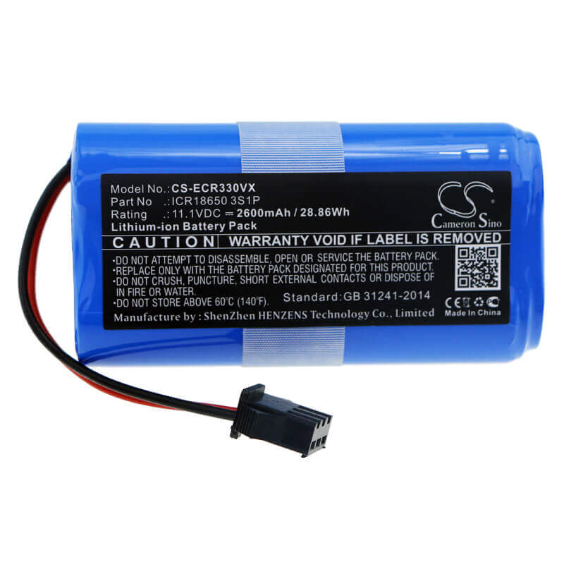 11.1V, Li-ion, 2600mAh, Vacuum battery fits Dora, Ecovacs, Cen330, Cen331, Cen332, 28.86Wh Vacuum Cameron Sino Technology Limited