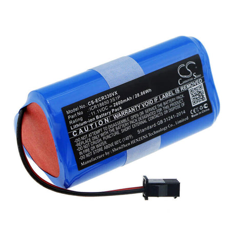 11.1V, Li-ion, 2600mAh, Vacuum battery fits Dora, Ecovacs, Cen330, Cen331, Cen332, 28.86Wh Vacuum Cameron Sino Technology Limited