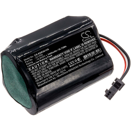 10.8V, Li-ion, 3400mAh, Vacuum battery fits Ecovacs, D36a, D36b, D36c, 36.72Wh Vacuum Cameron Sino Technology Limited
