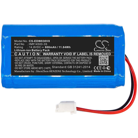 14.8V, Li-ion, 800mAh, Vacuum battery fits Ecovacs, W830, W830-rd, W830s, 11.84Wh Vacuum Cameron Sino Technology Limited