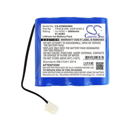 14.4V, Li-ion, 6800mAh, Medical battery fits Edan, 4ixr19/65-2, F6, F6 Fetal Monitor, 97.92Wh Medical Cameron Sino Technology Limited (Medical)
